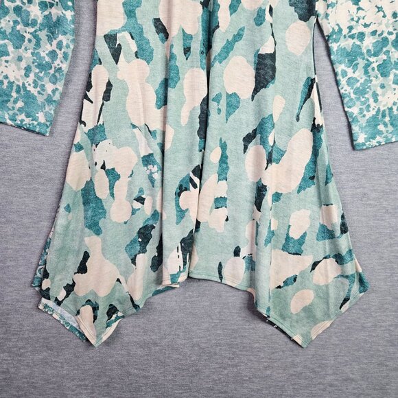 Amma Design Women's Colorful Abstract Mini Blue Dress Made in the USA Sz M - Picture 6 of 8